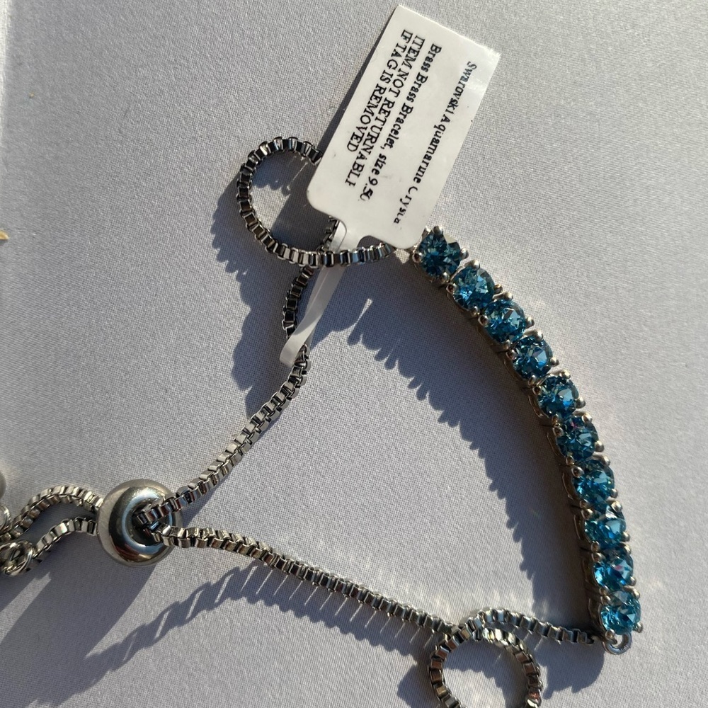 Made with SWAROVSKI stunning London Blue Topaz color crystal bracelet